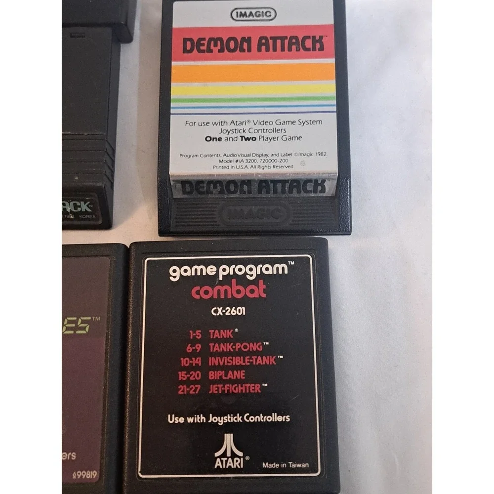 Atari 2600 9 Game Lot Demon Attack Atlantis Asteroids Popeye Combat